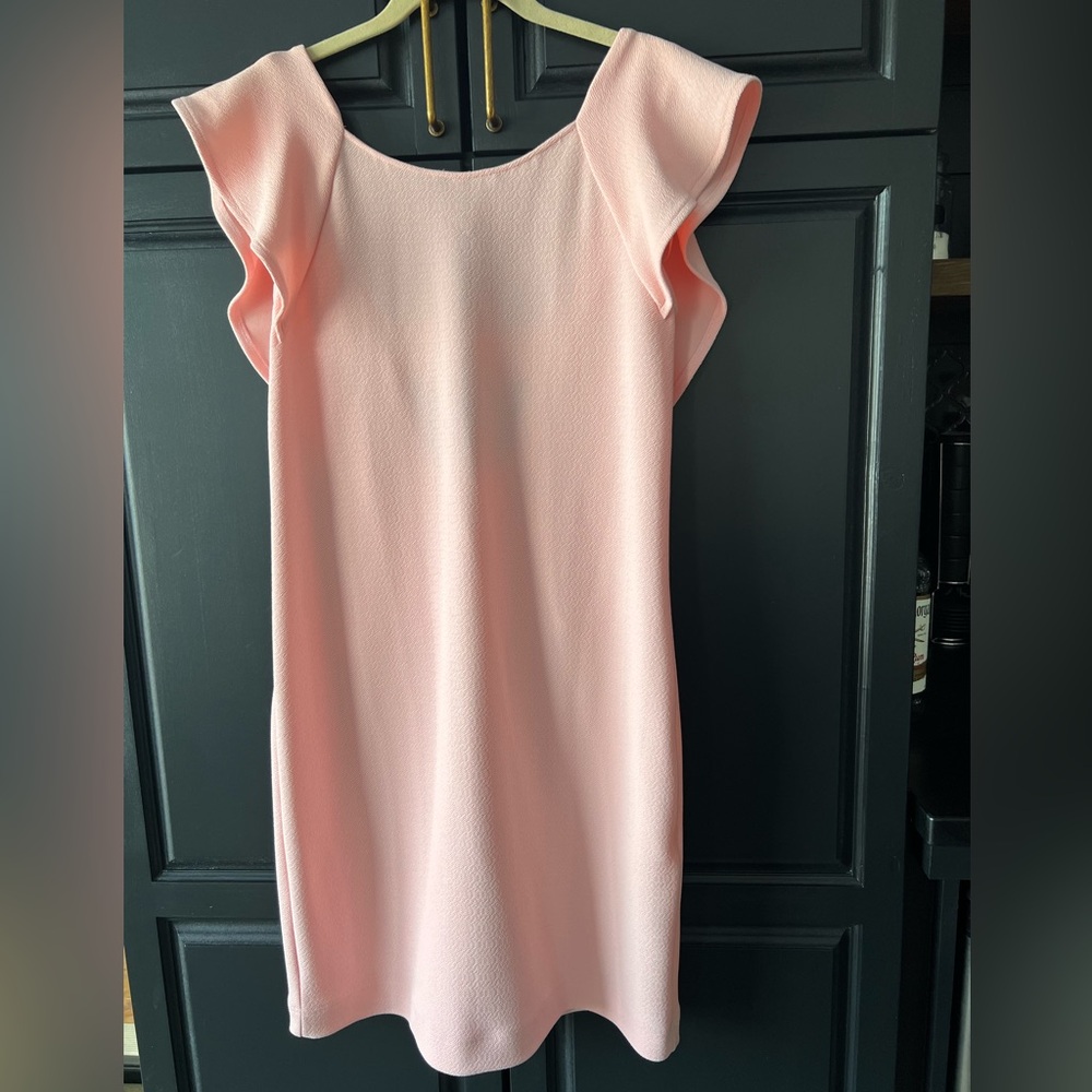 Chic Pink Flutter Sleeve Mini Dress